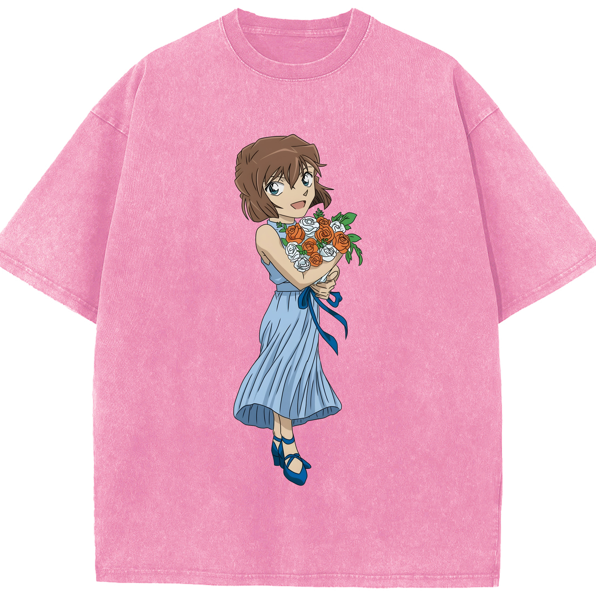 （画像用） 名探偵コナン 灰原 哀 はいばら あい Detective Conan Anita Hailey、Vi Graythorn Haibara Ai 綿100% ヴィンテージ風 半袖Tシャツ（フロントプリント）